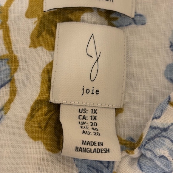 Joie Blue and Gold Floral Button Down Shirt - Picture 2 of 7